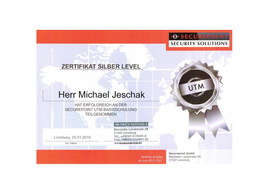 Securepoint Zertifikat Silber Level